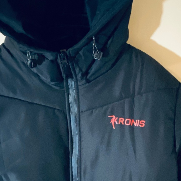 SOLD🌟HP🌟KRONIS Black Puffer Jacket with Hood M - Picture 2 of 13